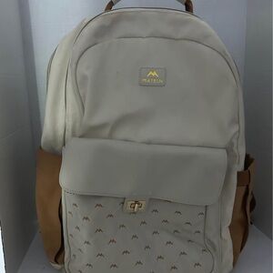 Cream and Tan Backpack